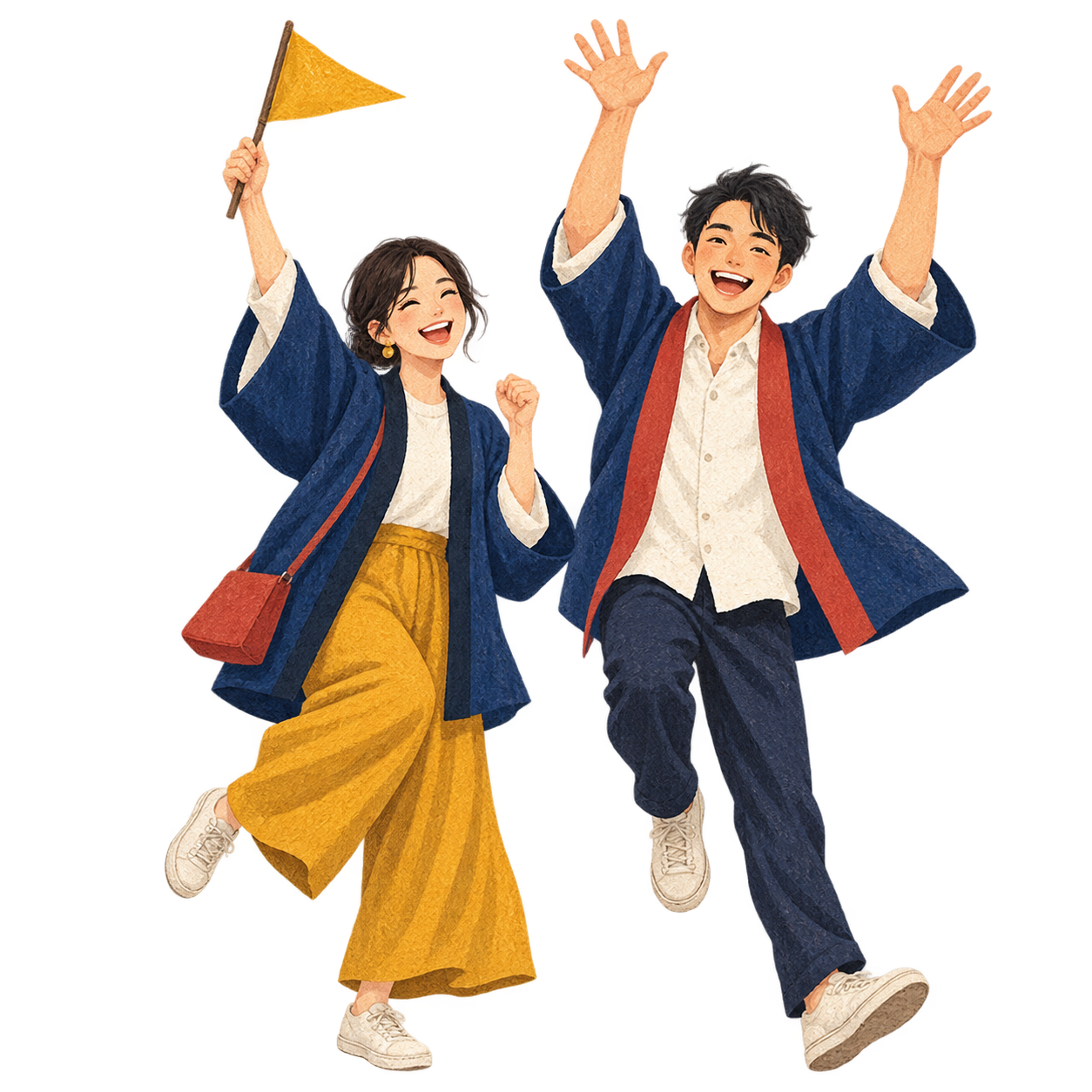 39呑みを元気に応援する人たちのイラスト